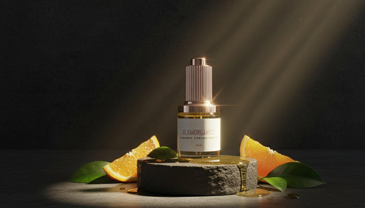 Glamorganics radiant toning serum on  on slab